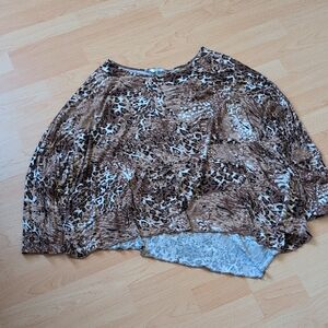 Kaktus Leopard Print Top - Brown, Black & Cream